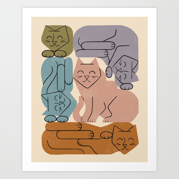 Stack of Cats No. 3 Art Print