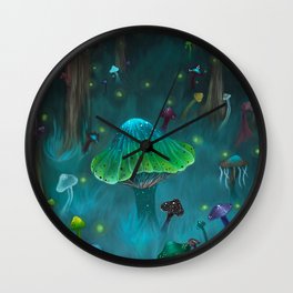 Mushroom Forest Wall Clock