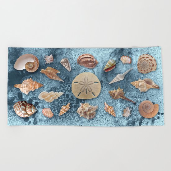 Seashells collection #1 Beach Towel