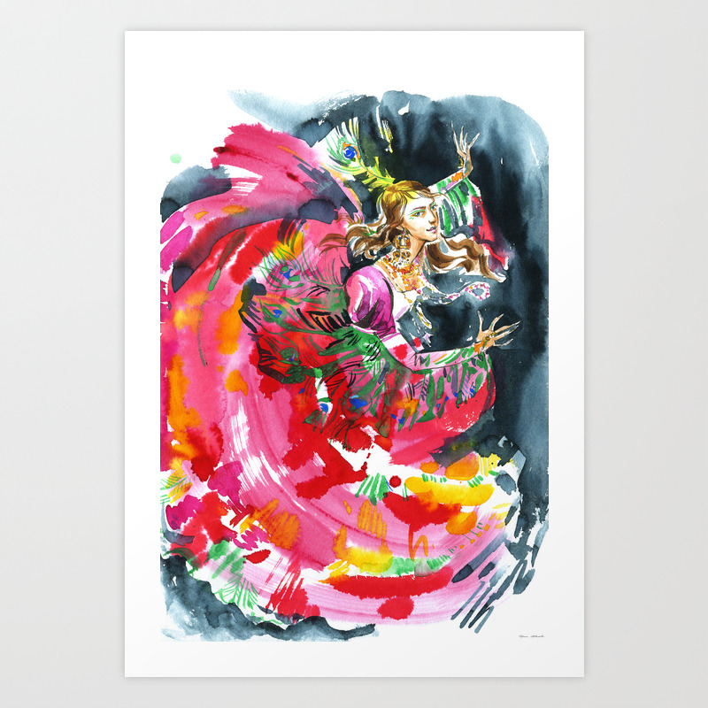 A Dancing Girl In A Firebird Suit Art Print By Irinaivanova Society6