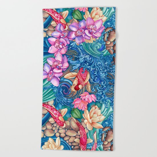 Orchid Splash Beach Towel