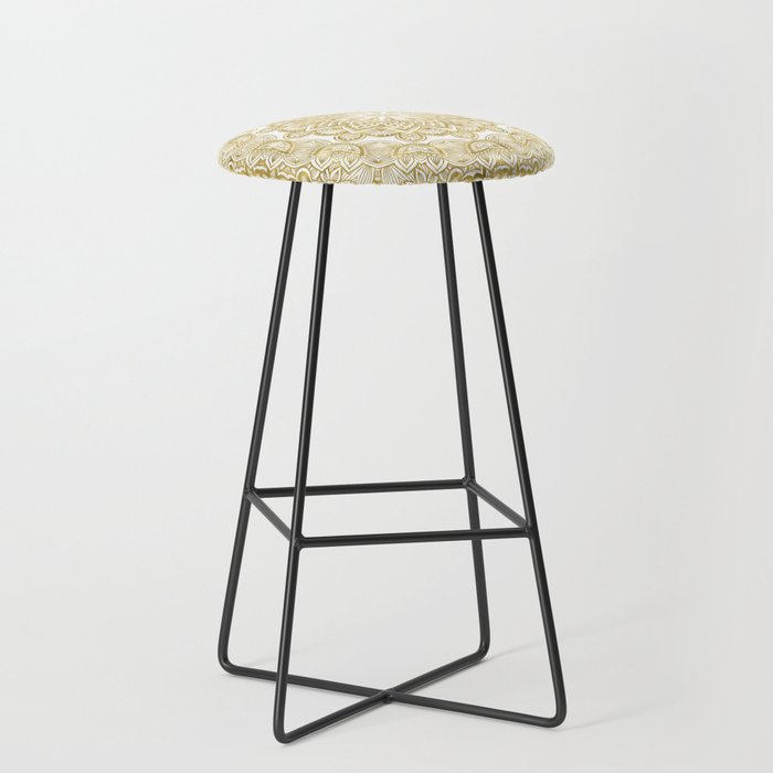 Orient Espresso Pattern Mandala Gold Bar Stool