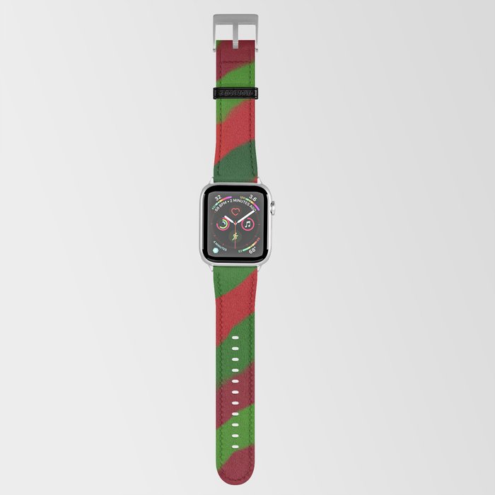 Red and Green Christmas Wrapping Paper Apple Watch Band by