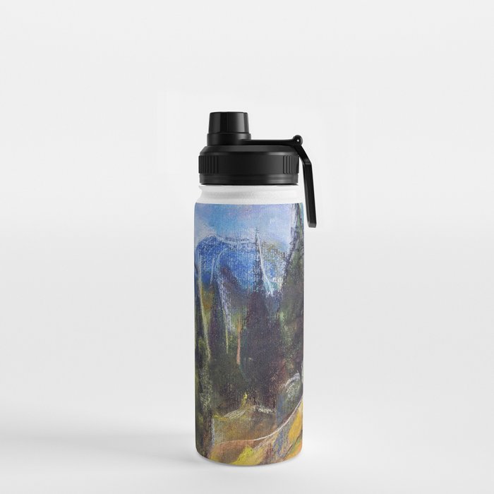 Pastel drawing of an Alpine Pine Forest Water Bottle