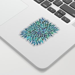 Starburst Leaves - Aqua Blue Sticker