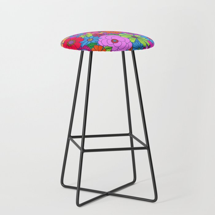 Moddy-Mod Floral (Brighter Version) by lalalamonique Bar Stool