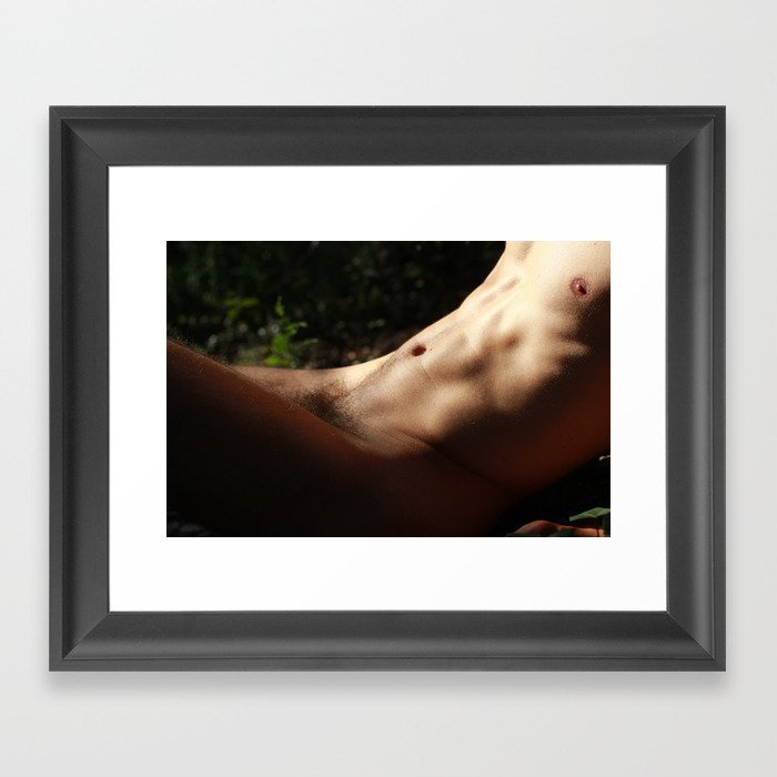 Nude Male - Forest Framed Art Print