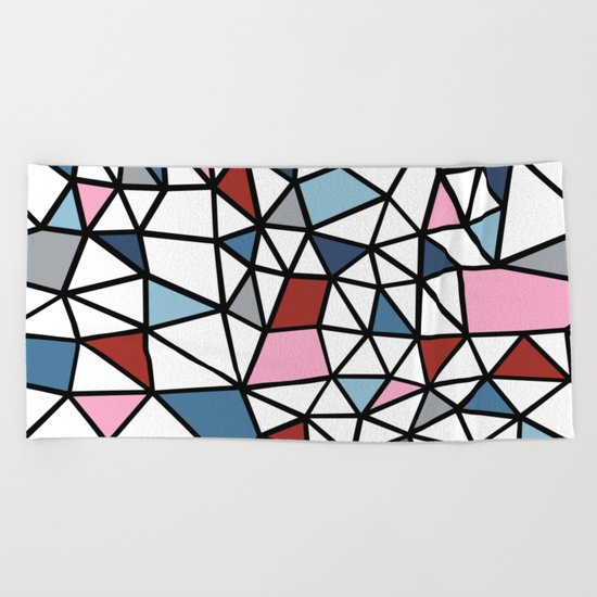 Segment Pink and Blue Beach Towel