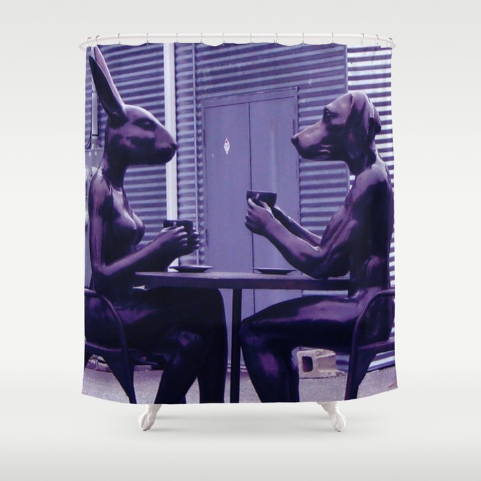 Coffee Drinkers in UV Shower Curtain