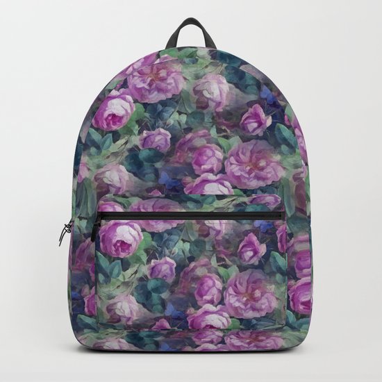 Floral pink roses pattern Backpack