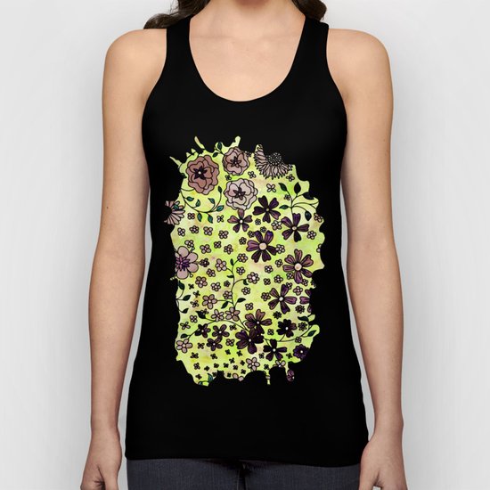 Brown Small Flowers Unisex Tank Top