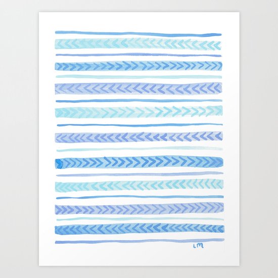 Blue Arrows Art Print