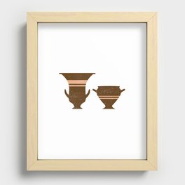 Greek Pottery 36 - Bell Krater - Terracotta Series - Modern, Contemporary, Minimal Abstract - Auburn Recessed Framed Print