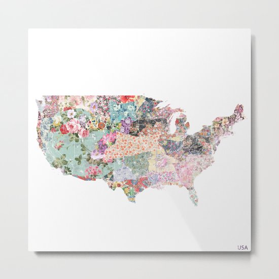 USA map Metal Print