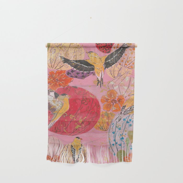 Finches and Lanterns Wall Hanging