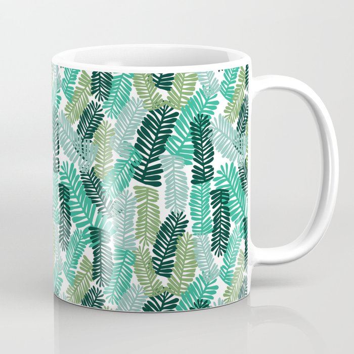 tropical plant house plant palm leaves plant watercolor painting abstract nature pattern leaf summer Coffee Mug