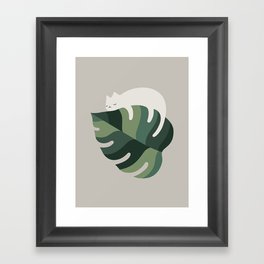 Cat and Plant 10 Framed Art Print