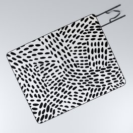 Dotted lines - black and white Picnic Blanket