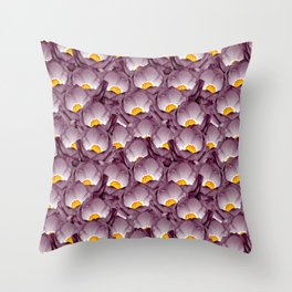Dark Purple Waterlily Tropical Water Lily Flowers Throw Pillow
