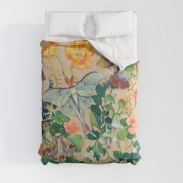 Floral Luna Moth Comforter