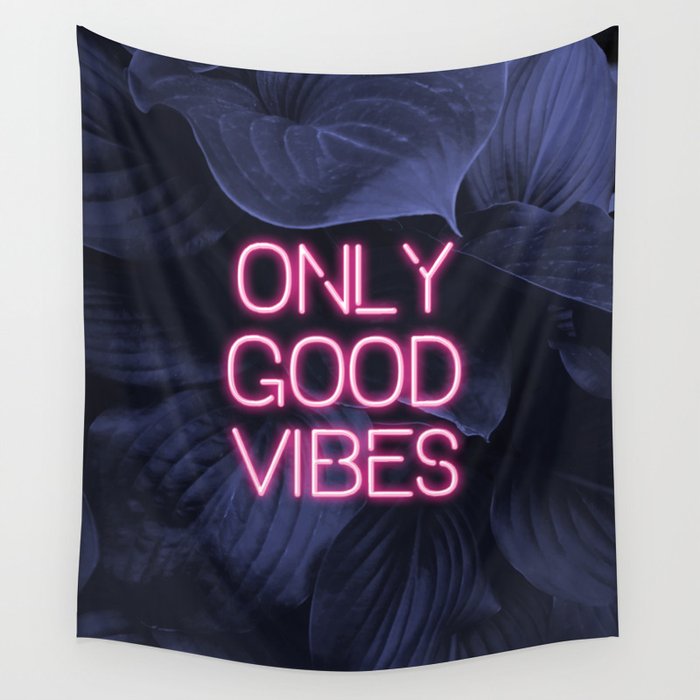 Only Good Vibes Neon Wall Tapestry