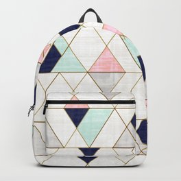 Mod Triangles - Navy Blush Mint Backpack