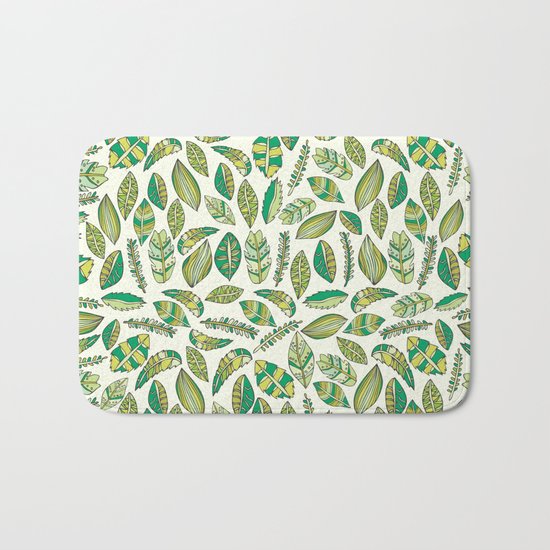 Tropical Jungle Leaves Bath Mat