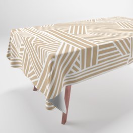 Sketchy Abstract (White & Tan Pattern) Tablecloth