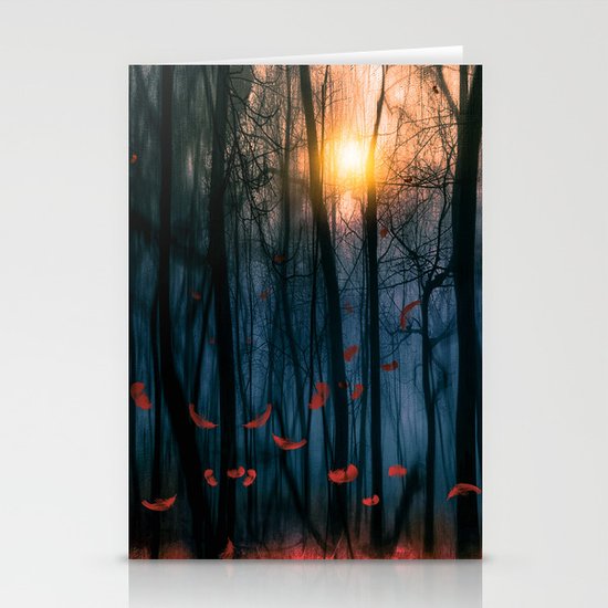 Red feather dance (colour option) Stationery Cards