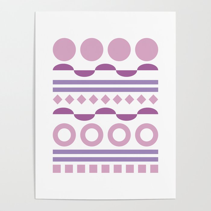 Patterned shape line collection 10 Poster