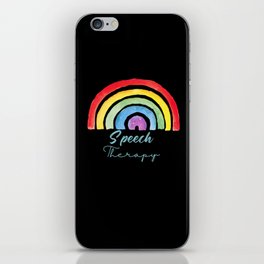 Watercolor Rainbow Speech Therapy iPhone Skin