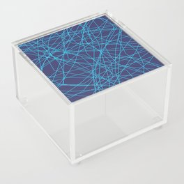 Abstract Minimal Decorative Blue Thine Line On Darker Blue Acrylic Box