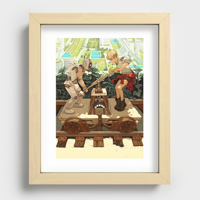 "Don’t Worry, Smart Machines Will Take Us With Them" by Sachin Teng for Nautilus Recessed Framed Print