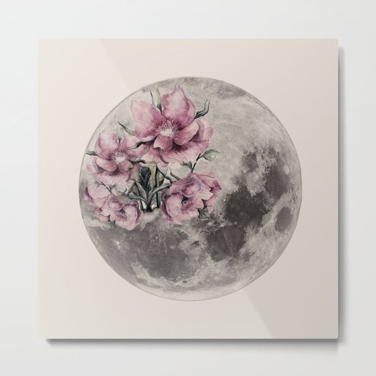 Moon in Bloom Metal Print