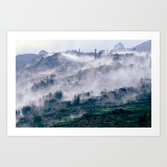 Foggy Mountain of Sa Pa in VIETNAM Art Print