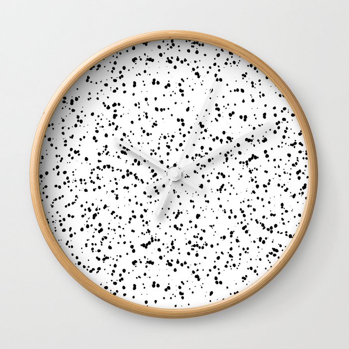 Speckles I: Double Black on White Wall Clock
