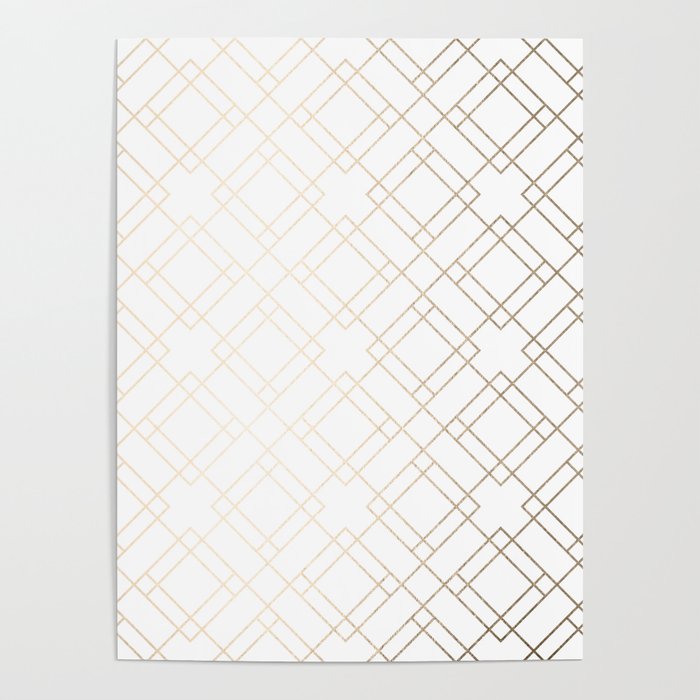 Simply Mod Diamond White Gold Sands on White Poster