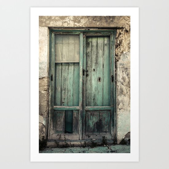 Old Green Door Art Print