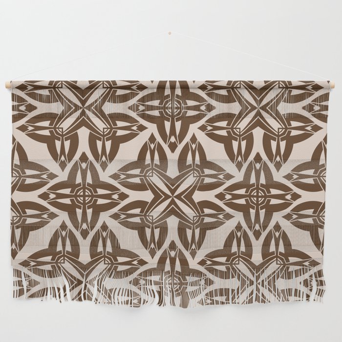 Almond and Bistre color ornamental pattern Wall Hanging