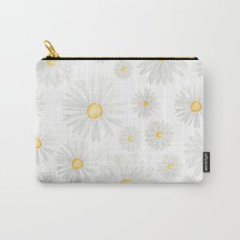 white daisy pattern watercolor Carry-All Pouch