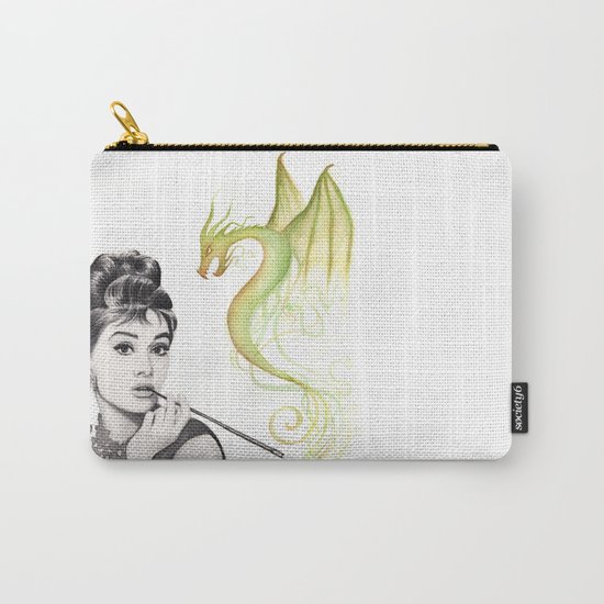 Audrey Hepburn Smoking and Dragon Carry-All Pouch