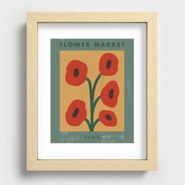 Flower Market Paris, Abstract Flower Poster Recessed Framed Print