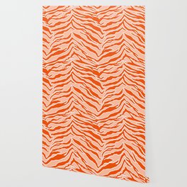 Tiger Print Orange Wallpaper