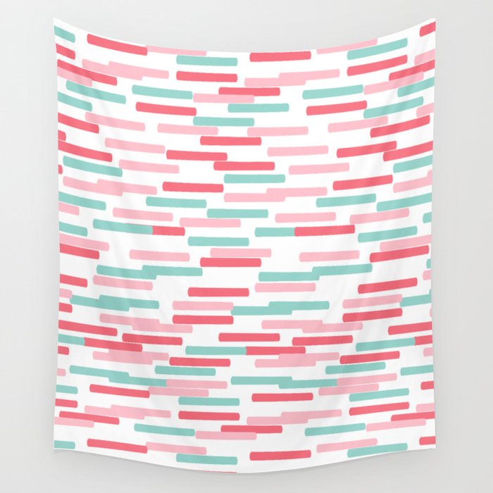 Karena - abstract minimal trendy pattern palette lines dash grid urban affordable dorm college decor Wall Tapestry
