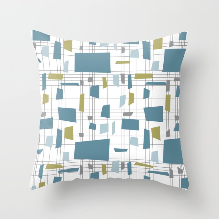 Retro Geometric Abstract Pattern Throw Pillow