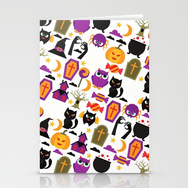 Happy Halloween Pattern Stationery Cards
