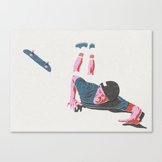 skateboarding 3 (lost time, risograph) Canvas Print