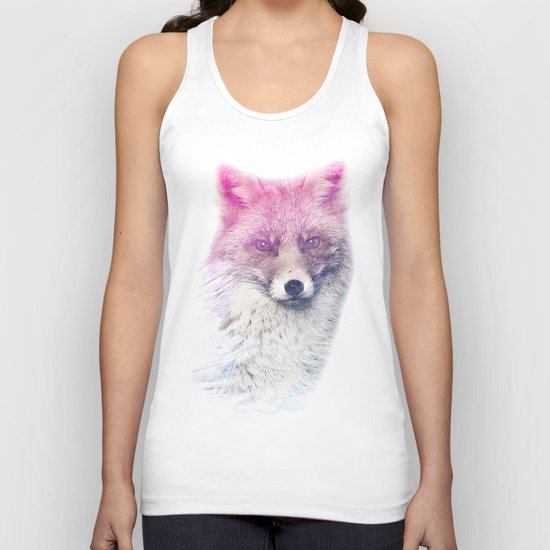 FOX SUPERIMPOSED WATERCOLOR Unisex Tank Top