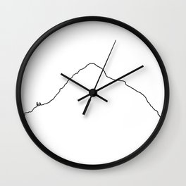 K2 Art Print / White Background Black Line Minimalist Mountain Sketch Wall Clock | Abstractmountains, Tallest Elevation, Apartment Living, Dorm Room Decor Bath, Black And White B W, Drawn Drawing Simple, Drawing, Picture Pictures Q0, Nepal Mt Everest, Climber In The Of An 