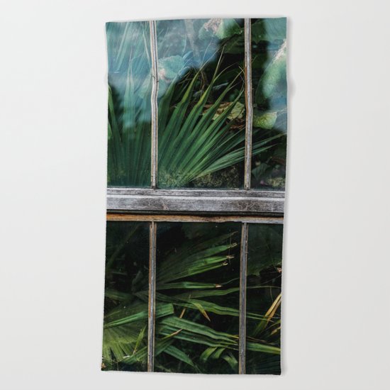 Botanical window Beach Towel
